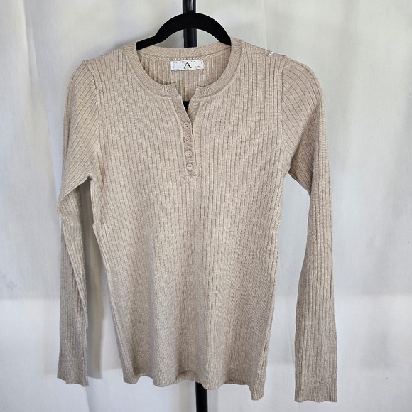 Champagne Soft Knit Jersey Sweater - Picture 1 of 2